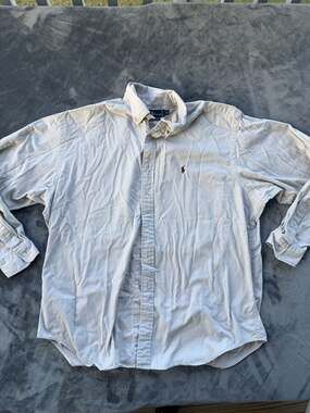 Ralph Lauren Men's Long Sleeve Button Down Oxford Shirt Beige XL